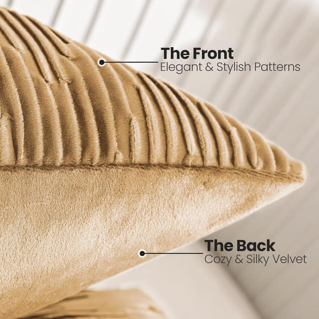 Detalle de Ystyle lot de 2 housses de coussin en velours 40x40 avec fermeture éclair cachée en forme de cœur