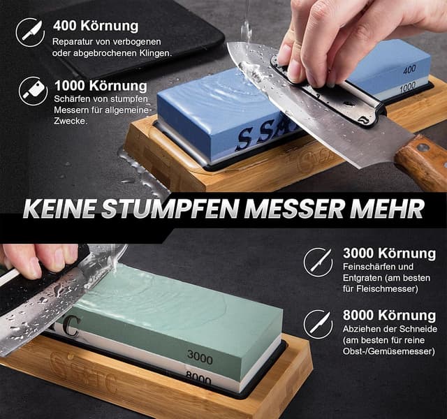 Detalle 2 de S SATC Premium Schleifstein Set 400–8000 Körnung