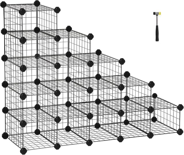 Detalle de SONGMICS LPI44HS Modular Shoe Cabinet with Mesh Panels (up to 15–16 pairs) and Anti-Tip Kit
