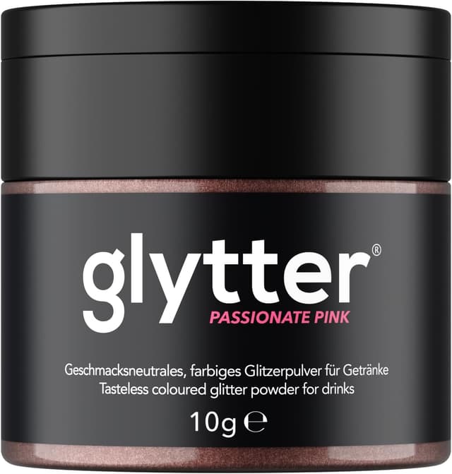 Detalle de Glytter Glitzerpulver für Getränke in Pink – essbares Glitzerpuder für Drinks & Flüssigkeiten