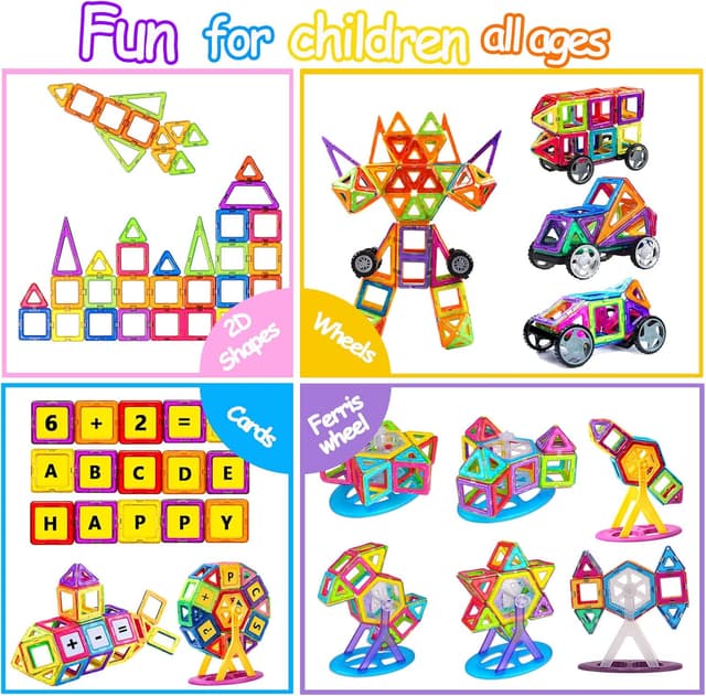 Detalle 2 de Jokooan Costruzioni Magnetiche 68 pezzi STEM Montessori