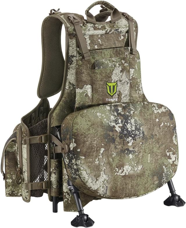 Detalle de TIDEWE Vest with Seat (Strut Camo) with Game Pouch and Kickstand