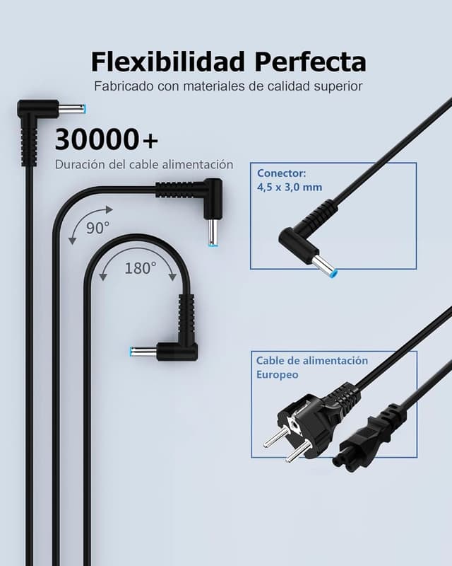 Detalle 2 de ANDHOT 65W Cargador para Portátiles HP ⚡ Compatible con ProBook, Elitebook
