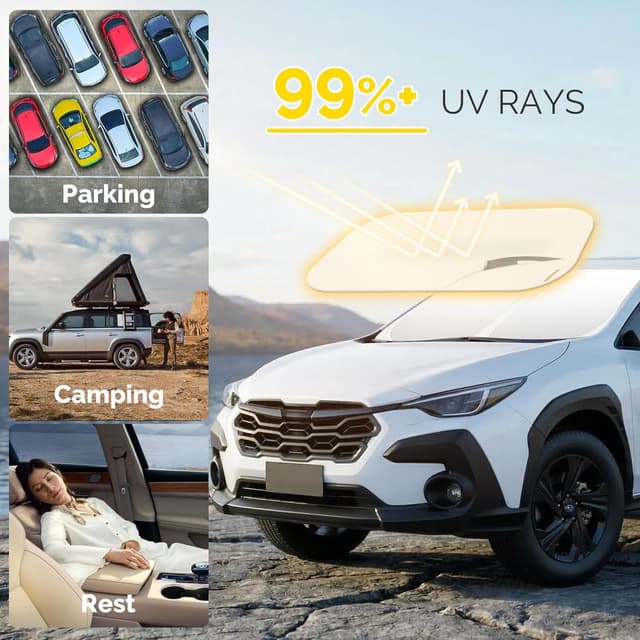 Detalle 2 de SHINEHOME Subaru Crosstrek Sun Shade