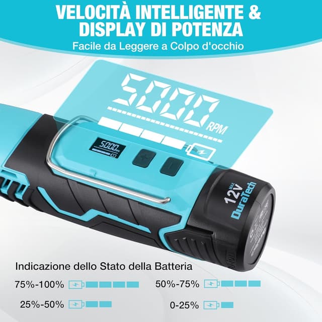 Thumbnail 5 de DURATECH Strumento Multifunzione ricaricabile con 118 accessori, 7 velocità e 35.000 giri/min