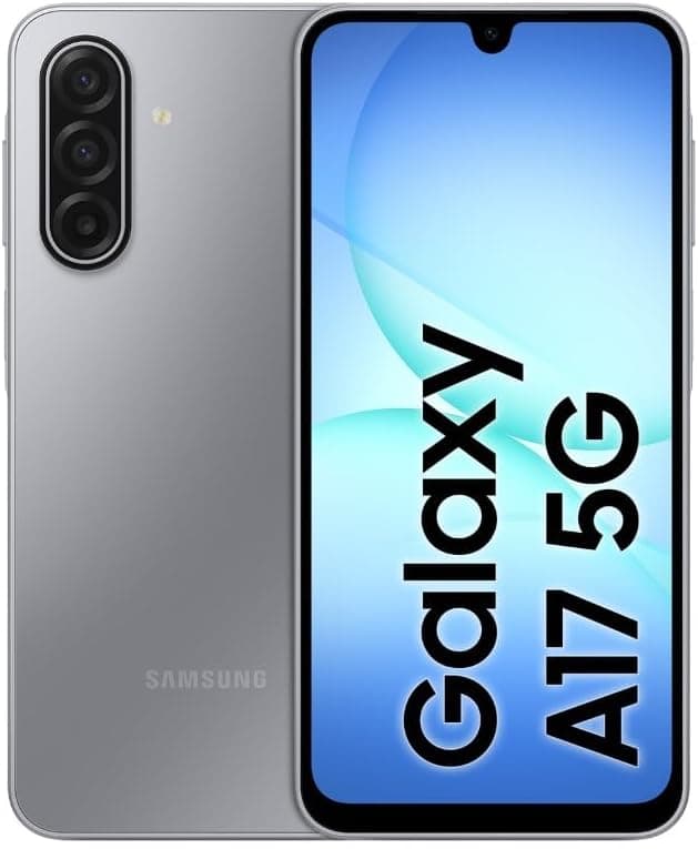 Detalle de Samsung Galaxy A17 5G (AI) smartphone — 7.5mm slim frame, 50MP camera, 128GB/4GB, 5,000mAh, grey (UK version)