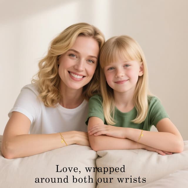 Detalle de HAYOUWAY Armband für Damen Gold mit Buchstaben (14K Gold vergoldet) als Liebesknoten-Knotenarmband