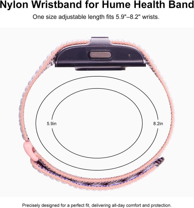 Detalle 2 de ZOOROO Nylon Loop Sport Replacement Bands for Hume Health Band (adjustable breathable wrist strap)