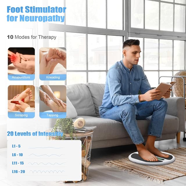 Detalle de COWISH Medic Rechargeable Foot Massager with TENS & EMS for Circulation, Pain Relief and Swelling