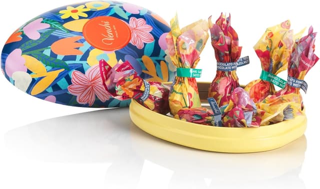 Detalle de Venchi uovo di cioccolato in latta apribile (77 g) con 7 ovetti assortiti senza glutine