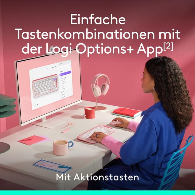 Thumbnail 3 de Logitech POP ICON Combo Rosa Tastatur-Maus-Set