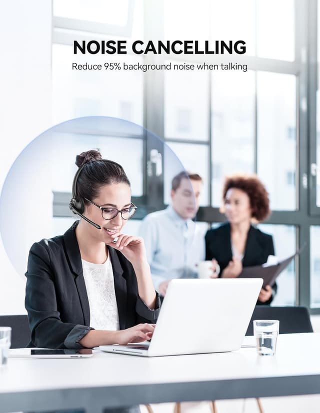 Thumbnail 3 de TECKNET Bluetooth Headset Noise‑Cancelling Mic