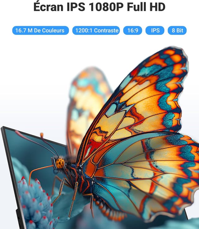 Thumbnail 1 de Ingnok tragbarer Monitor 15,6 Zoll (FHD, IPS) mit Ständer – Zweitbildschirm per USB‑C & HDMI