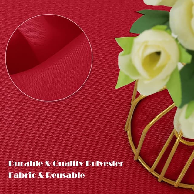 Thumbnail 6 de sancua Rectangle Tablecloth (60 x 84 Inch) — Stain & Wrinkle Resistant Washable Polyester Table Cover, Red