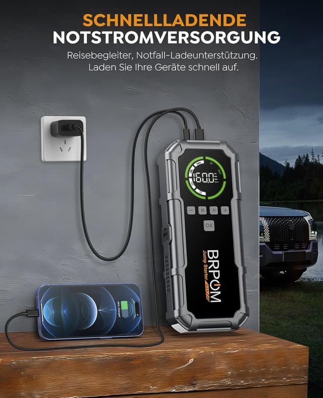 Thumbnail 5 de BRPOM Starthilfe Powerbank 8000A 26800mAh mit Kompressor