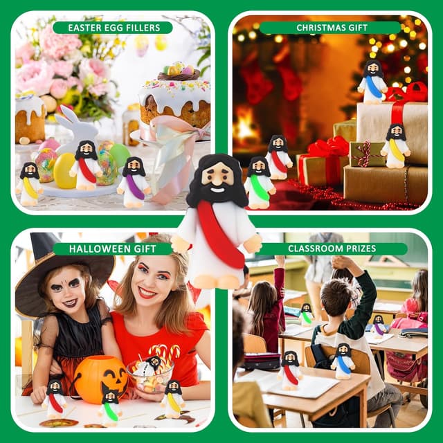 Detalle de URSKYTOUS 25-Pack Mini “Little Jesus” Figurines for Easter Eggs, Sunday School Crafts & Gifts