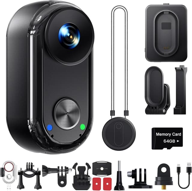 Detalle de 4K-Bodycam Vlogging-Kamera mit 64 GB