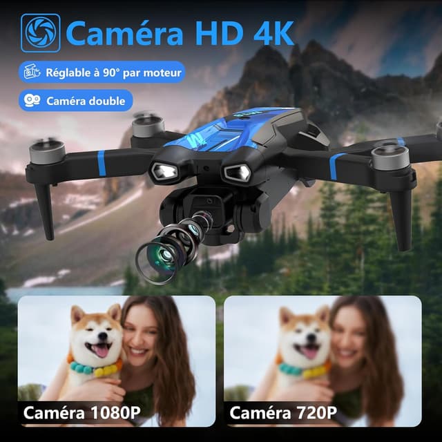 Detalle 2 de Drone avec caméra 4K mini M18LCD (télécommande LCD, 3 vitesses, design pliable)