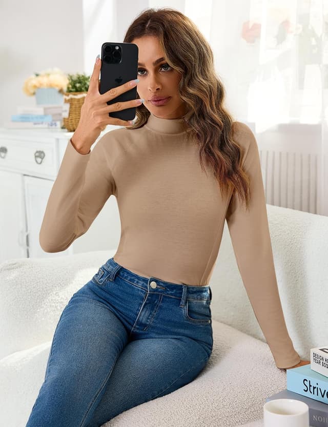 Detalle de Terecey Haut thermique femme à col rond sous pull manches longues