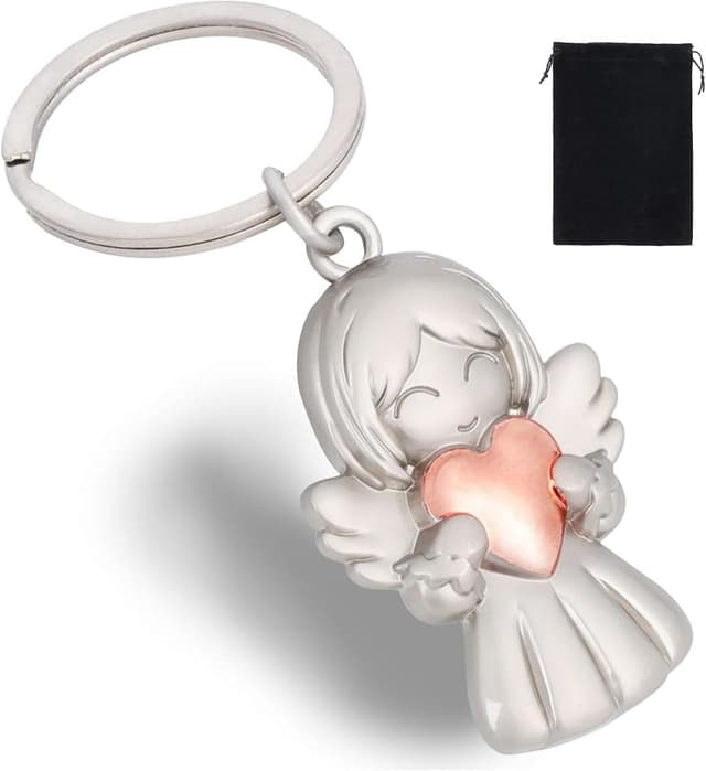 Detalle de KUMSODE porte-clés ange gardien étoile : pendentif porte-bonheur pour examens, voiture et cadeaux