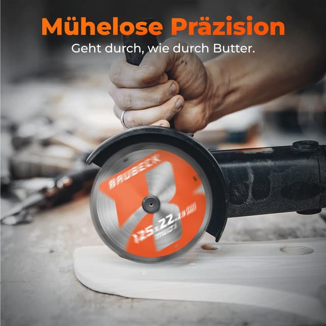 Detalle de BAUBECK Flex Holzscheibe 115 mm (36 Zähne, 1,9 mm) – Sägeblatt für Winkelschleifer 115