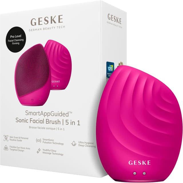 Detalle de GESKE SmartAppGuided™ 5 in 1 spazzola elettrica per il viso con silicone morbido e massaggio