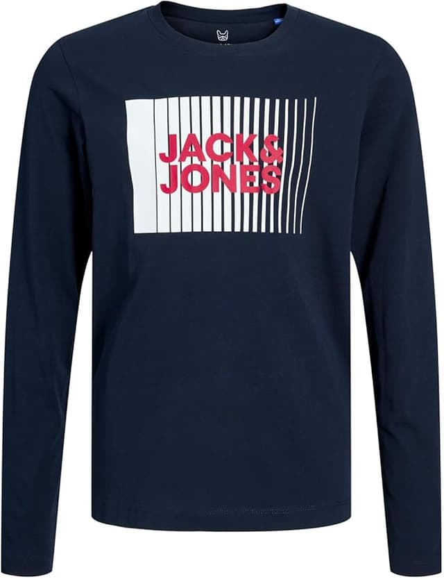 Imagen de JACK & JONES Jjecorp Logo Tee LS Azul Marino para Niños 🌊 en OfertitasTOP