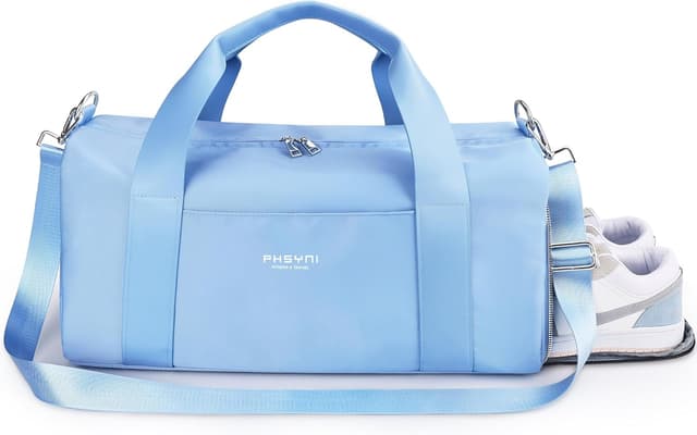 Detalle de PHSYNI Sac de sport femme 19 pouces : sac de voyage 25 L avec compartiment à chaussures et poche imperméable