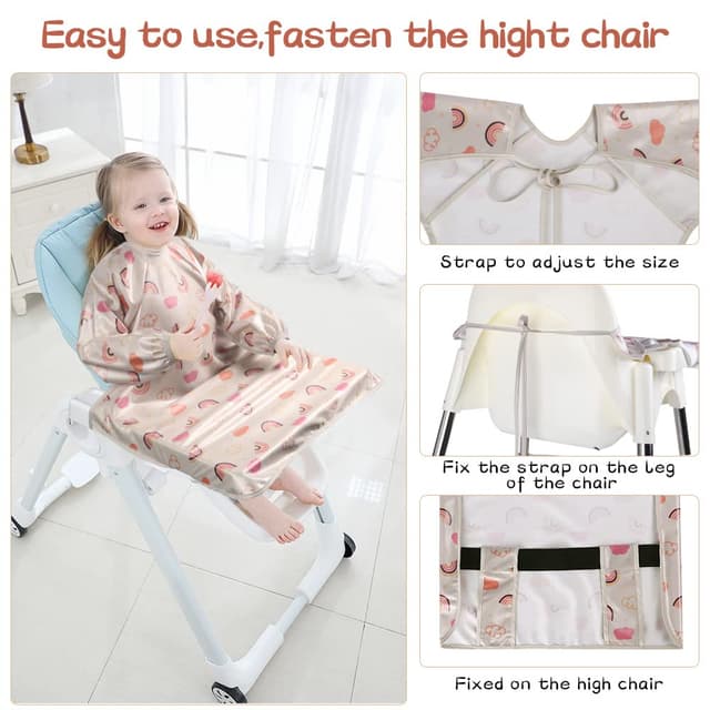 Thumbnail 2 de Vicloon Lätzchen mit Ärmeln Regenbogen