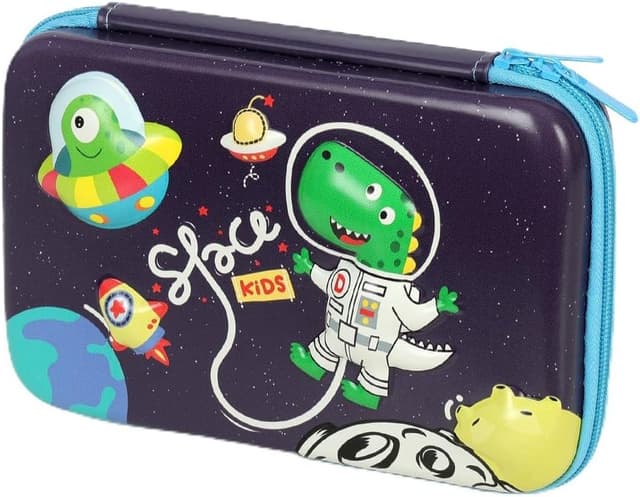 Detalle de OFFCUP trousse à crayons dinosaure 3D, grand format à fermeture éclair et 3 compartiments