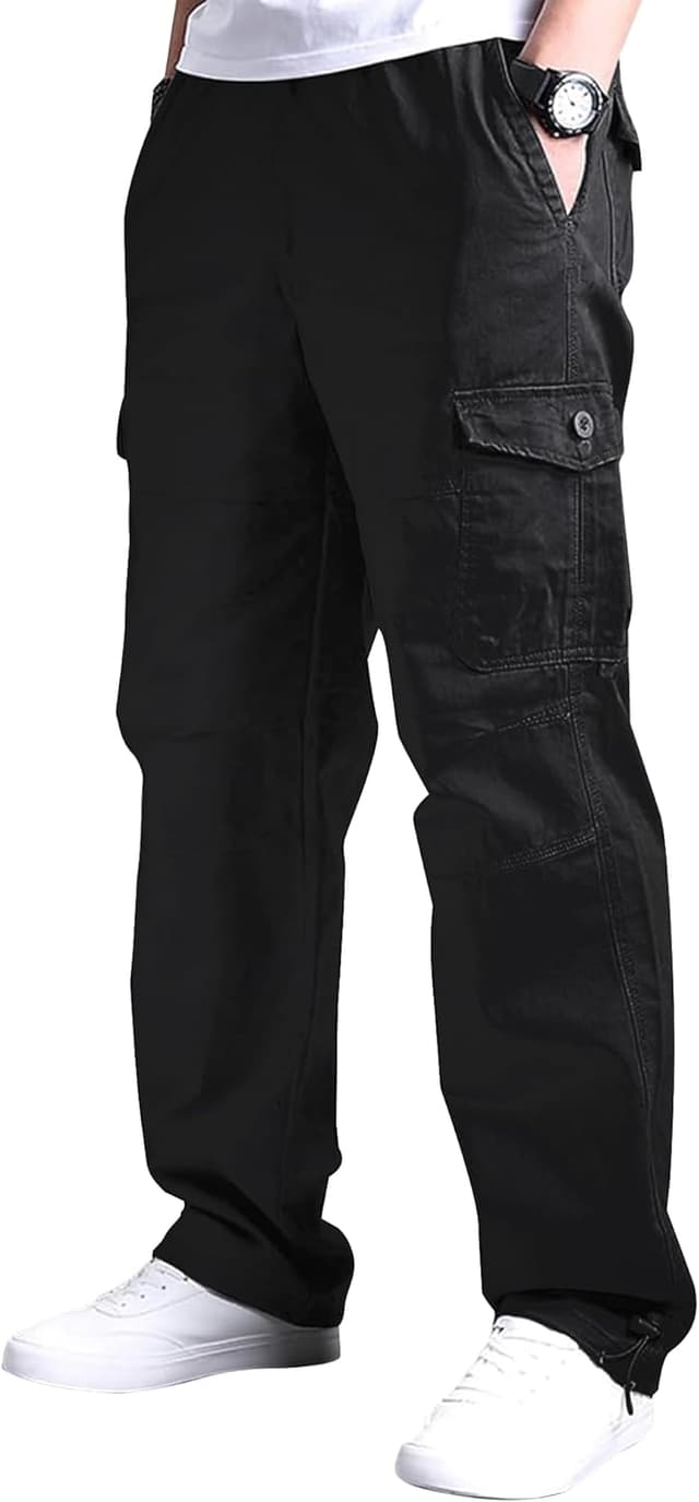 Thumbnail 6 de YAOBAOLE Pantalon cargo homme taille élastique