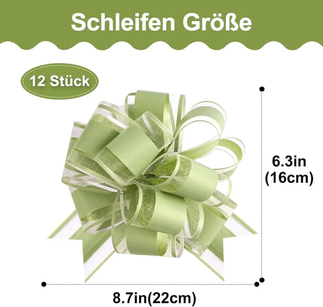 Thumbnail 1 de jijAcraft Salbeigrün Schleife 15 cm 🎀