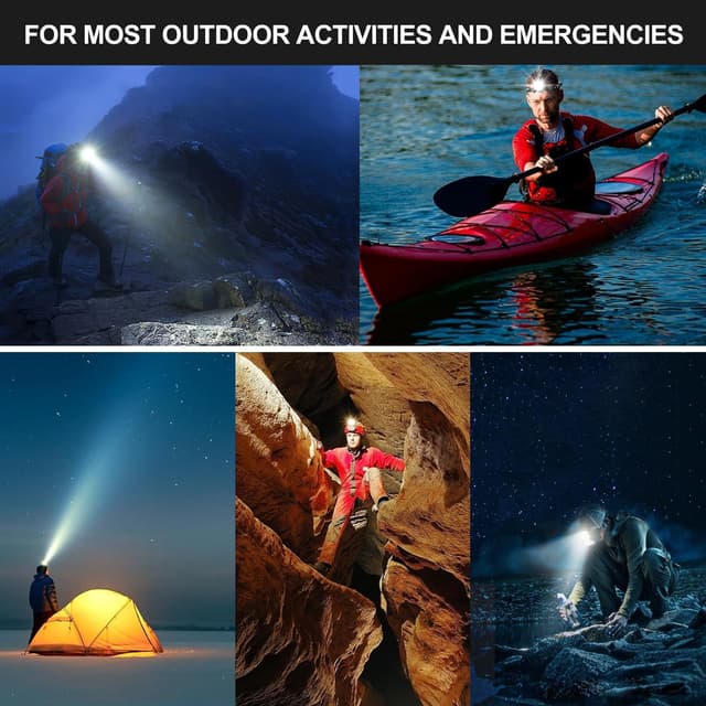 Thumbnail 6 de PEAKRO Torcia Frontale LED ricaricabile 90000 lumen, 9000mAh e 5 modalità