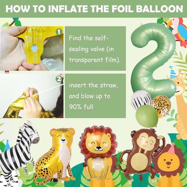 Thumbnail 4 de Dschungel Ballon-Set 2. Geburtstag mit Safari-Motiven