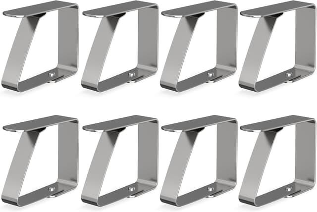 Detalle de virea 8 fermacoperta in acciaio inox argento per tavoli (spessore fino a 3 cm)