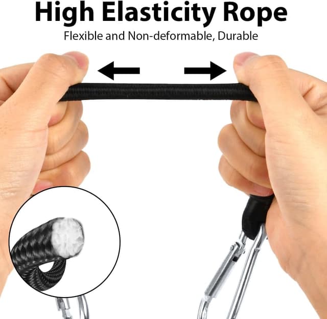 Detalle de URAQT corda elastica con 4 corde elastiche e moschettoni, tenditore elastico da 60 cm