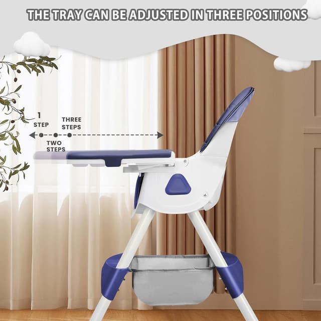 Detalle 2 de UBRAVOO 3-in-1 Babyhochstuhl ab 6 Monaten – klappbar, umwandelbar mit doppelstöckigem Essteller