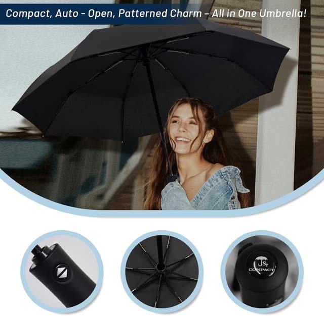 Detalle 2 de SY COMPACT Travel Umbrella windproof automatic 🌂