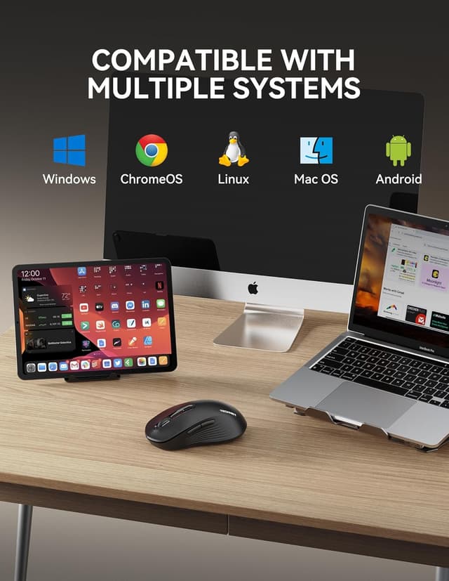 Thumbnail 6 de TECKNET Wireless Mouse 4800 DPI, tri‑mode Bluetooth