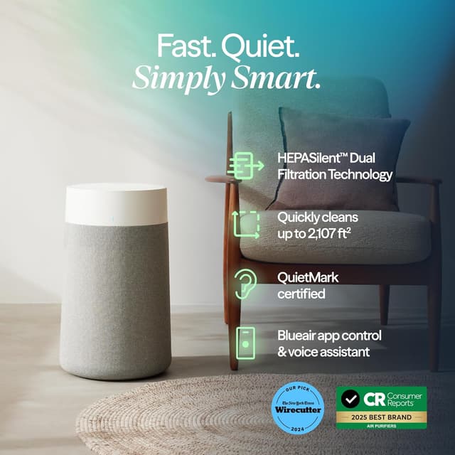 Detalle 2 de BLUEAIR Air Purifier for Medium Rooms, 1,858 sq ft