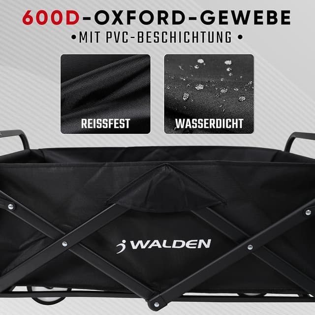 Thumbnail 6 de Carrello pieghevole da spiaggia con grande capacità e manico regolabile (fino a 90 kg)