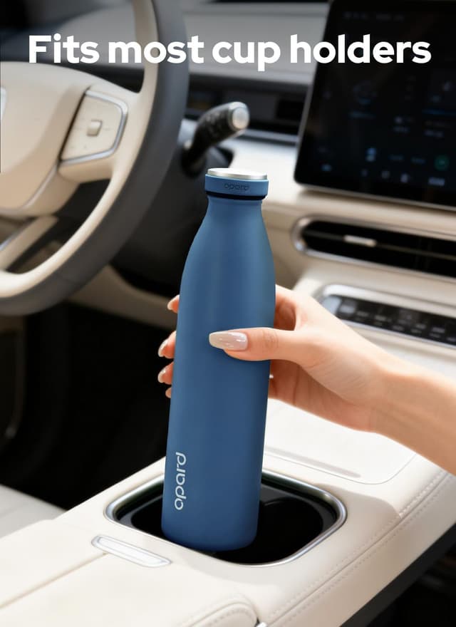 Detalle de Opard Insulated Water Bottle (Stainless Steel) 750ml, Deep Ocean Blue – 42hrs cold / 18hrs hot, leakproof
