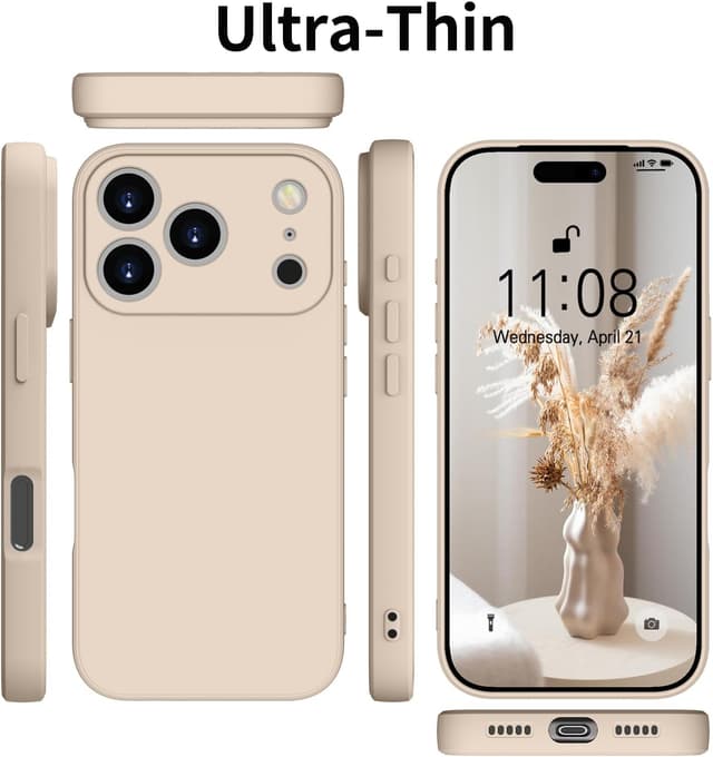 Detalle 2 de HGH für iPhone 17 Pro Silikonhülle mit Lanyard – dünner Rundumschutz (6,3") in Khaki