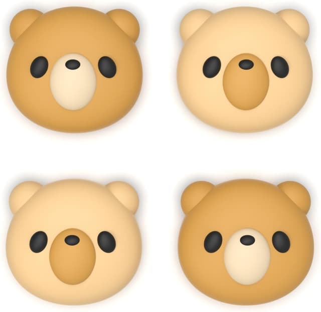 Detalle de PlayVital 4pc Thumb Grips for Nintendo Switch 2 Joycon 2 in kawaii silicone – Cozy Bear set