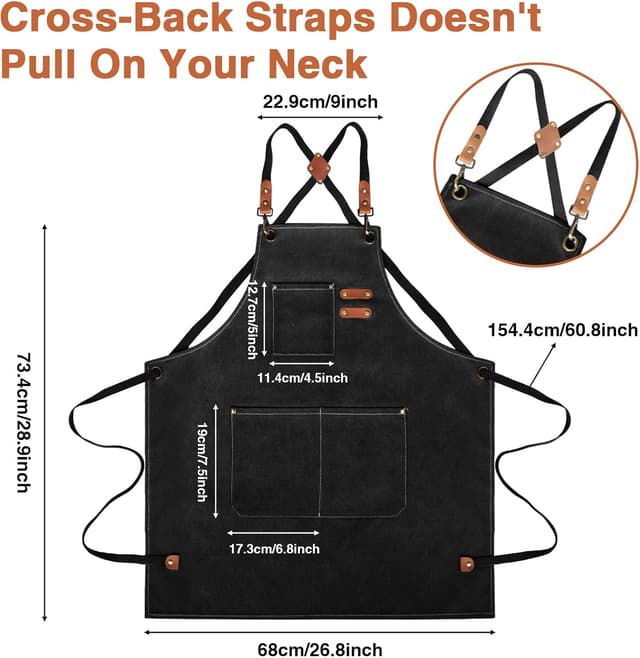 Thumbnail 2 de lompyeu Delantal de Cocina Impermeable 3 Bolsillos