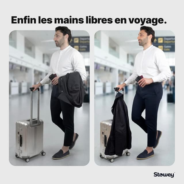 Detalle de Lot de 4 crochets d’accroche valise Travel Essentials (jusqu’à 10 kg) pour veste & sacs