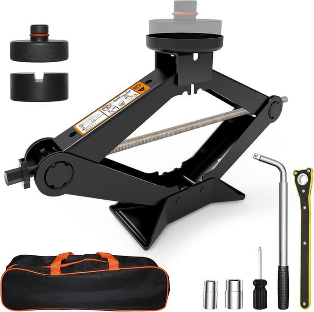Detalle de Olubfdh Wagenheber 3T (3.000 kg) Scherenwagenheber-Set für SUV, MPV und Tesla inkl. Reifenwechsel-Werkzeug