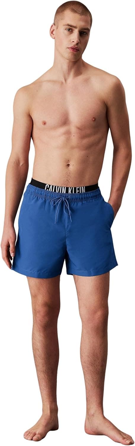 Detalle de Calvin Klein Men’s Medium Double Waistband Mid Length Swim Shorts