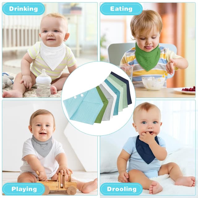 Thumbnail 5 de Vicloon Muslin Baby Lätzchen 8 Stück