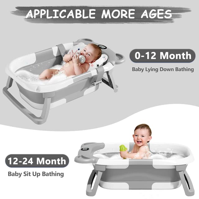 Detalle de MoreFeel Collapsible Baby Bathtub with Thermometer